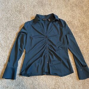 New York & Company Navy Button-Down Shirt